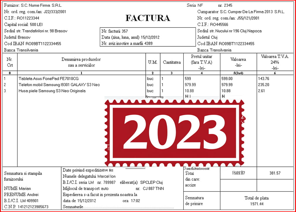 factura fiscala model 2023